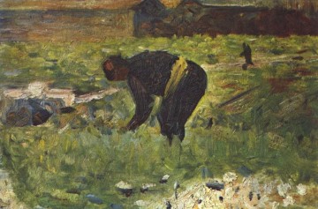 ジョルジュ・スーラ Painting - 農夫が働く 1883